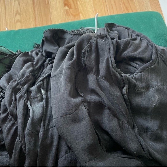 Gryphon Silk Fringe Open Front Black Jacket Size XS - Picture 6 of 8